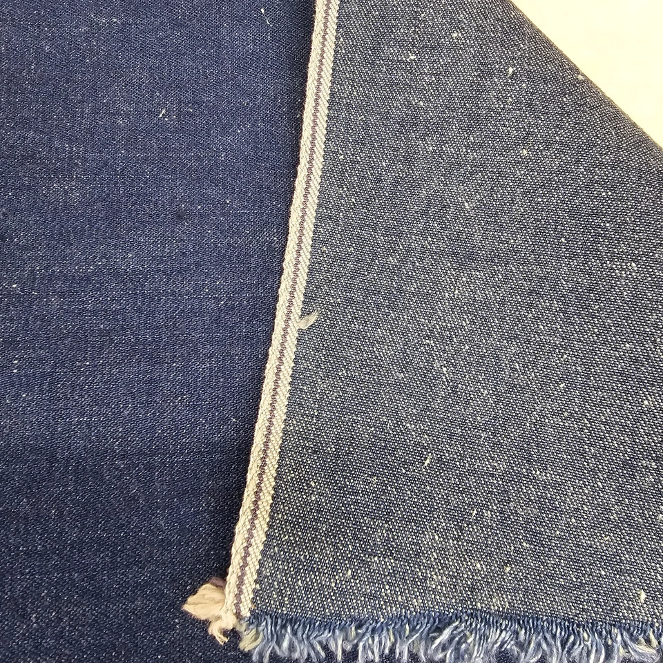 Vintage Selvedge Blueline Denim Fabric 27x40" Redline Dark Wash Large Piece NOS - Image 3 of 4