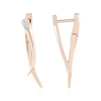 Cavill Zirkon Ohrringe 925 Silber RoséVergoldet 0,14Ct Rundschliff