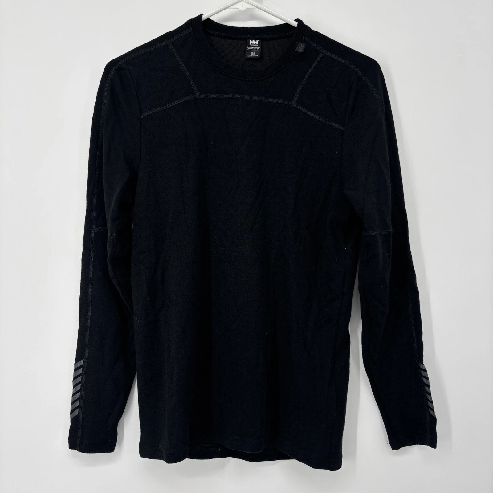 Helly Hansen Lifa Merino Wool Crew Neck Mens Small Base Layer Shirt Black