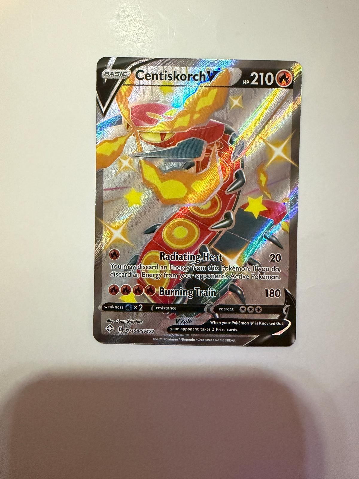 Pokemon Shining Fates Shiny Vault Centiskorch V SV108/SV122 Holo NM/M