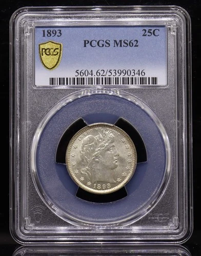 1893 Barber Quarter PCGS MS62