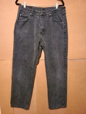 Wrangler Relaxed Fit Mens Size 36x30 Black Straight Legs Jeans