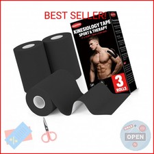 3 Rolls Kinesiology Tape, 4 inch x 14.8 Feet Waterproof Athletic Tape, Uncut Kin 1.52 per gallon
