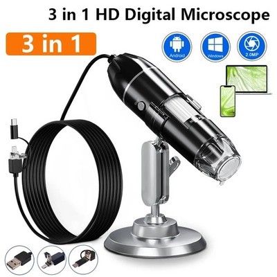 1600X Digital USB Mikroskop Kamera Mini HD Lupe mit 8 LEDs für Handy PC