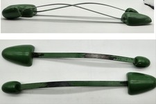 1 pair of Vintage Wood Metal Shoe Stretcher Original Green Paint Jadite color