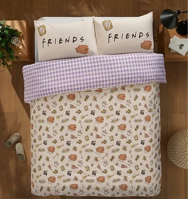 Friends F.R.I.E.N.D.S Central Perk King Size Duvet Cover Set Reversible BRANDNEW