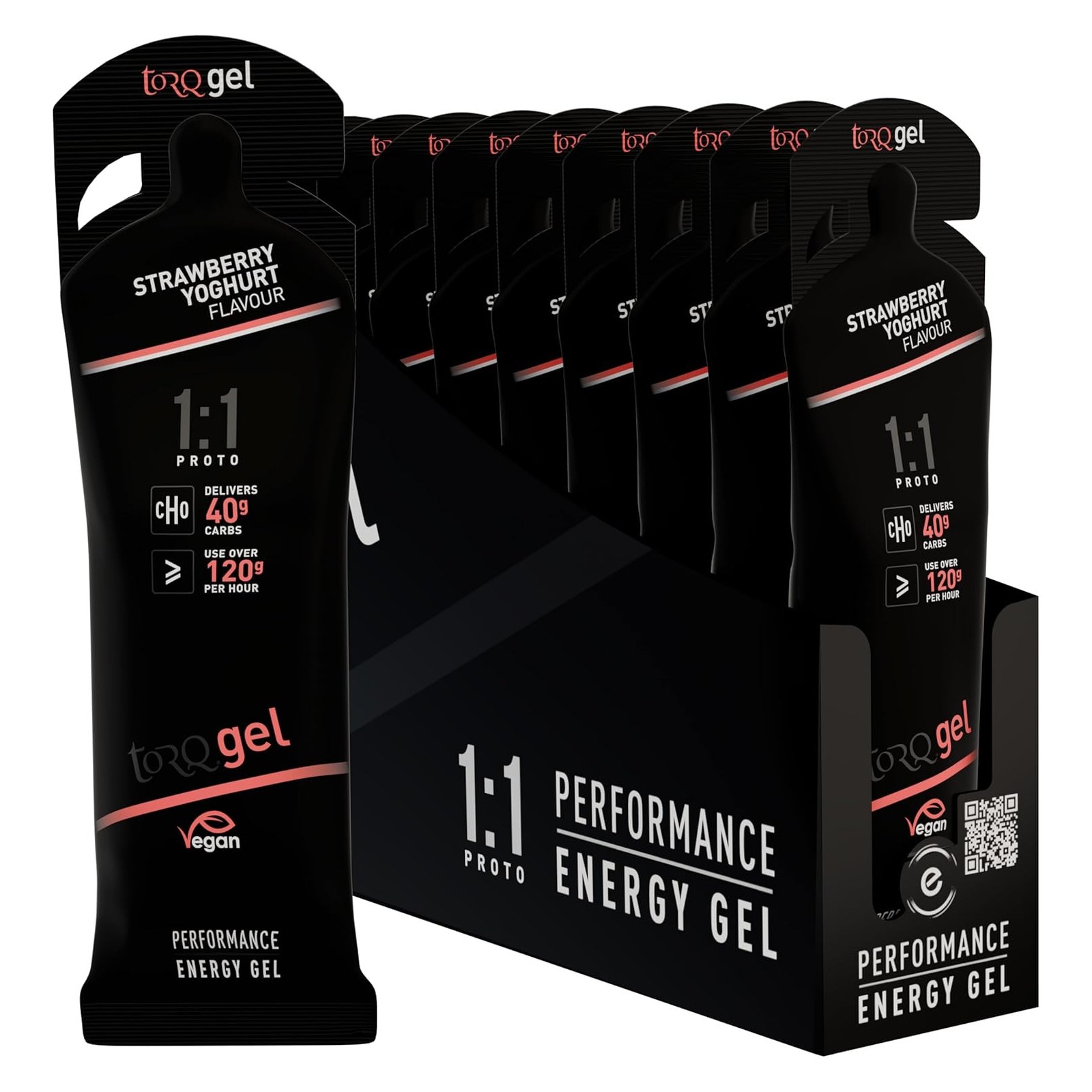 Torq 1:1 Proto Performance Energy Gel Strawberry Yoghurt Running 12 Pack - Image 4