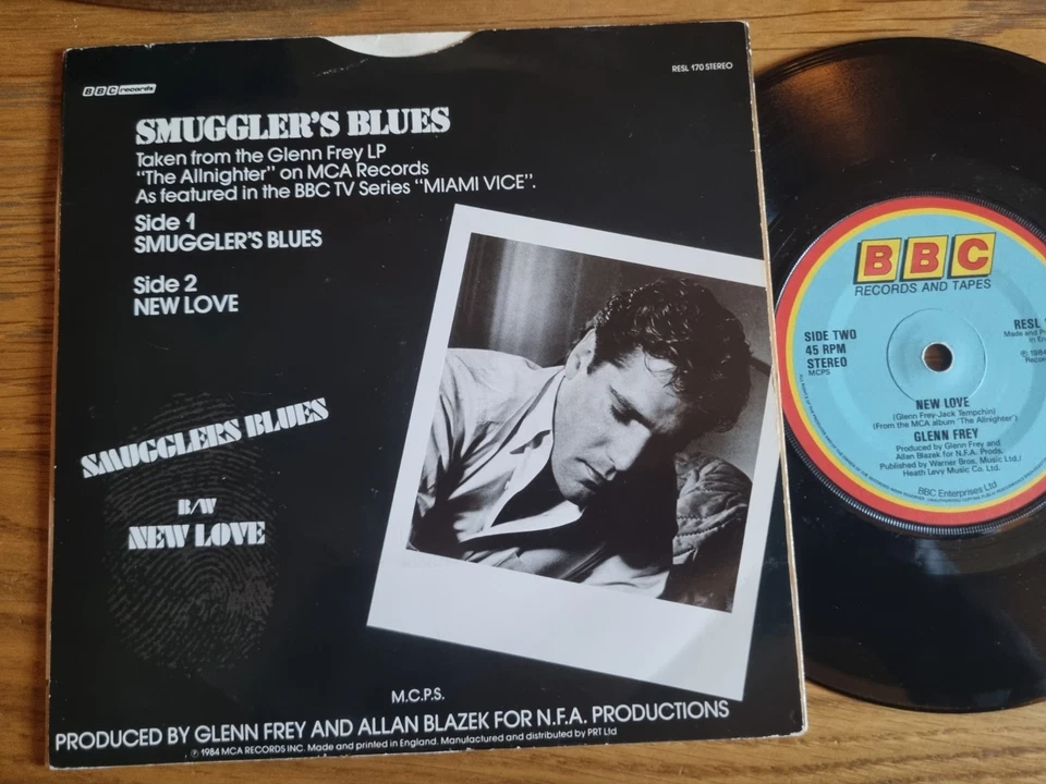 Glenn Frey – Smuggler's Blues (Miami Vice) 1985 BBC Records 7” - Image 4 of 4