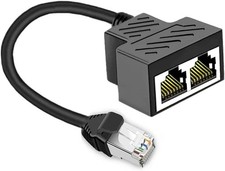 Durable Ethernet Splitter Adapter - 1 to 2 RJ45 for High-Speed Networks