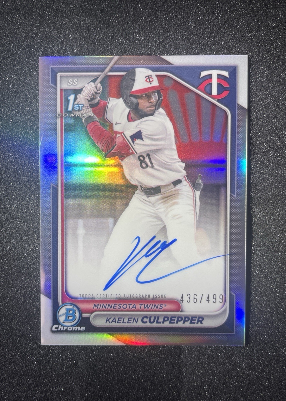 2024 Bowman Draft Kaelen Culpepper Chrome Auto Refractor 1st Prospect /499 Twins