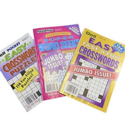 Mixed Lot (3) Puzzle Books 2025/2026 PennyPress/Dell WORD SEEK + CROSSWORD x2