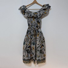 Ulla Johnson Amira Ruffled Neckline Midi Dress Portofino Floral Size 4 Preowned