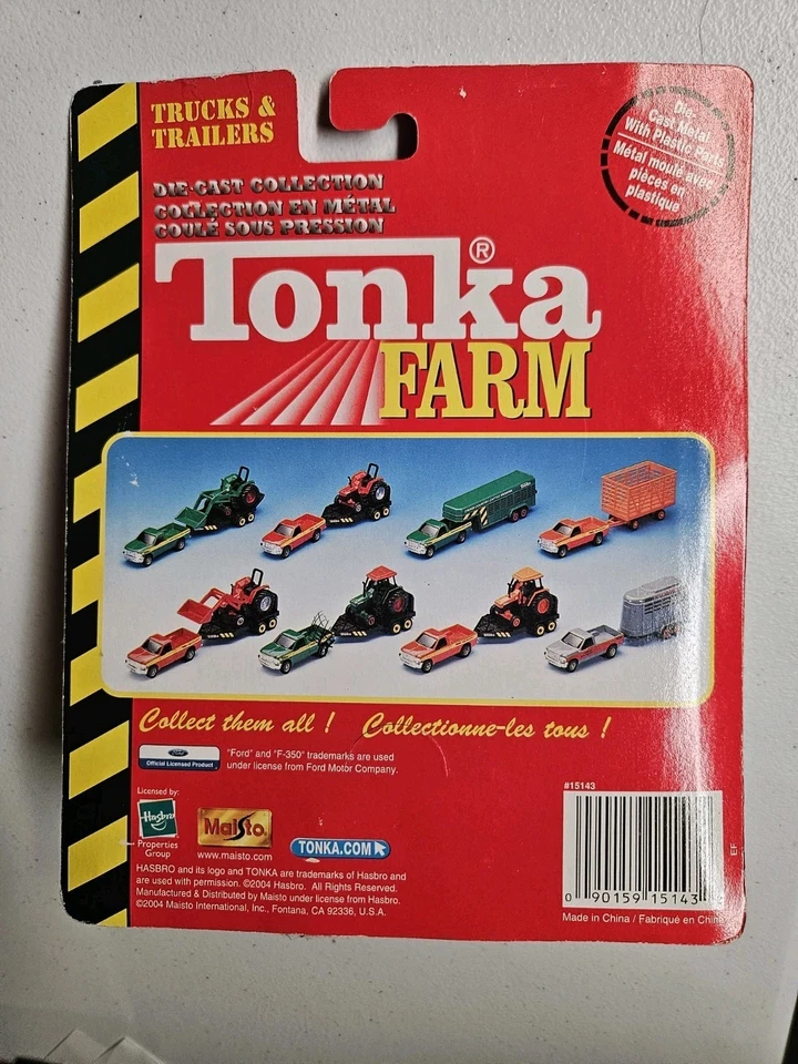 NIP Tonka Farm Die Cast Collection Ford F350 Truck Tractor & Trailer Hasbro 2004 - Image 2 of 4