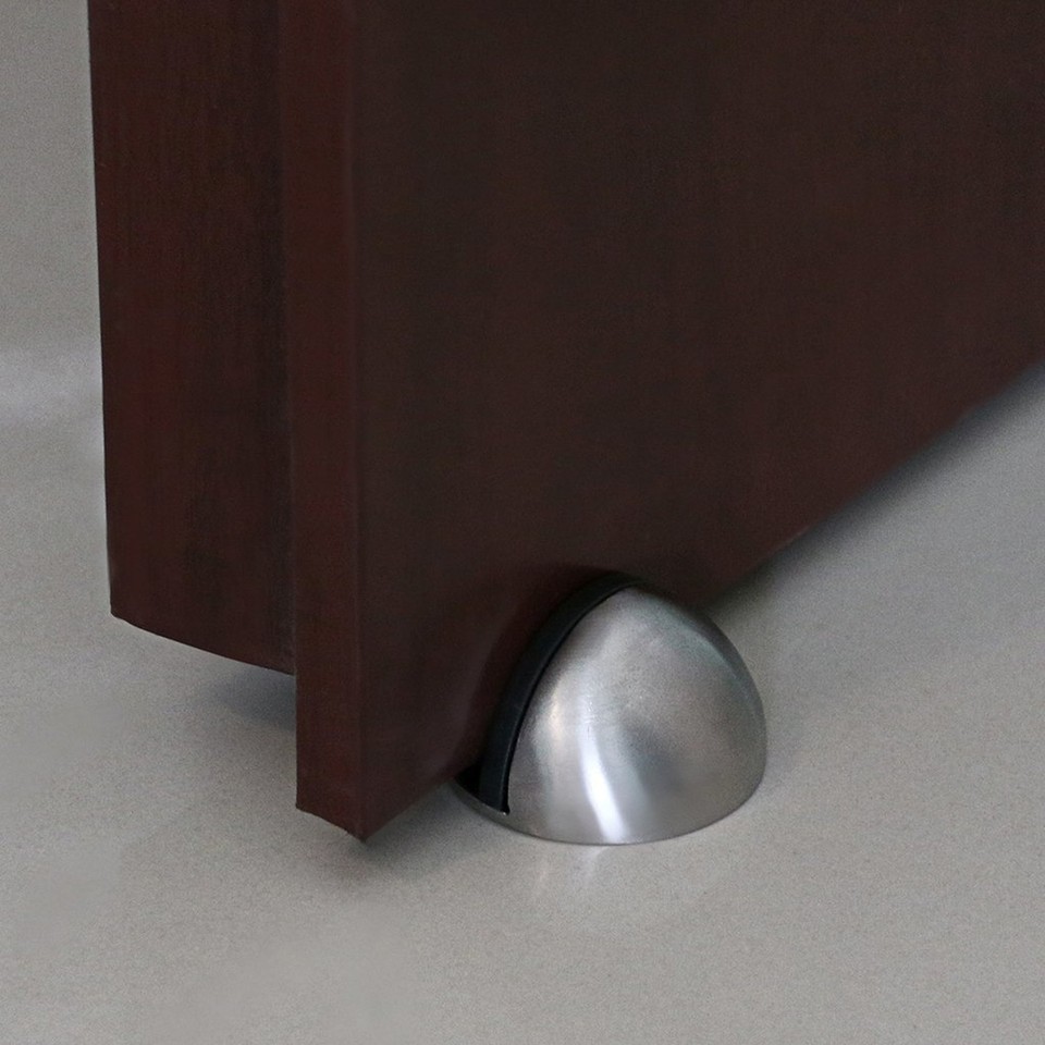 Sumnacon Stainless Steel Floor Door Stopper With Rubber Bumper - Heavy Duty Commercial Grade, Black