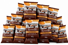Tyrrells Furrows Beef Brisket & Black Peppercorn 24 x 40g Packs | Long Expiry