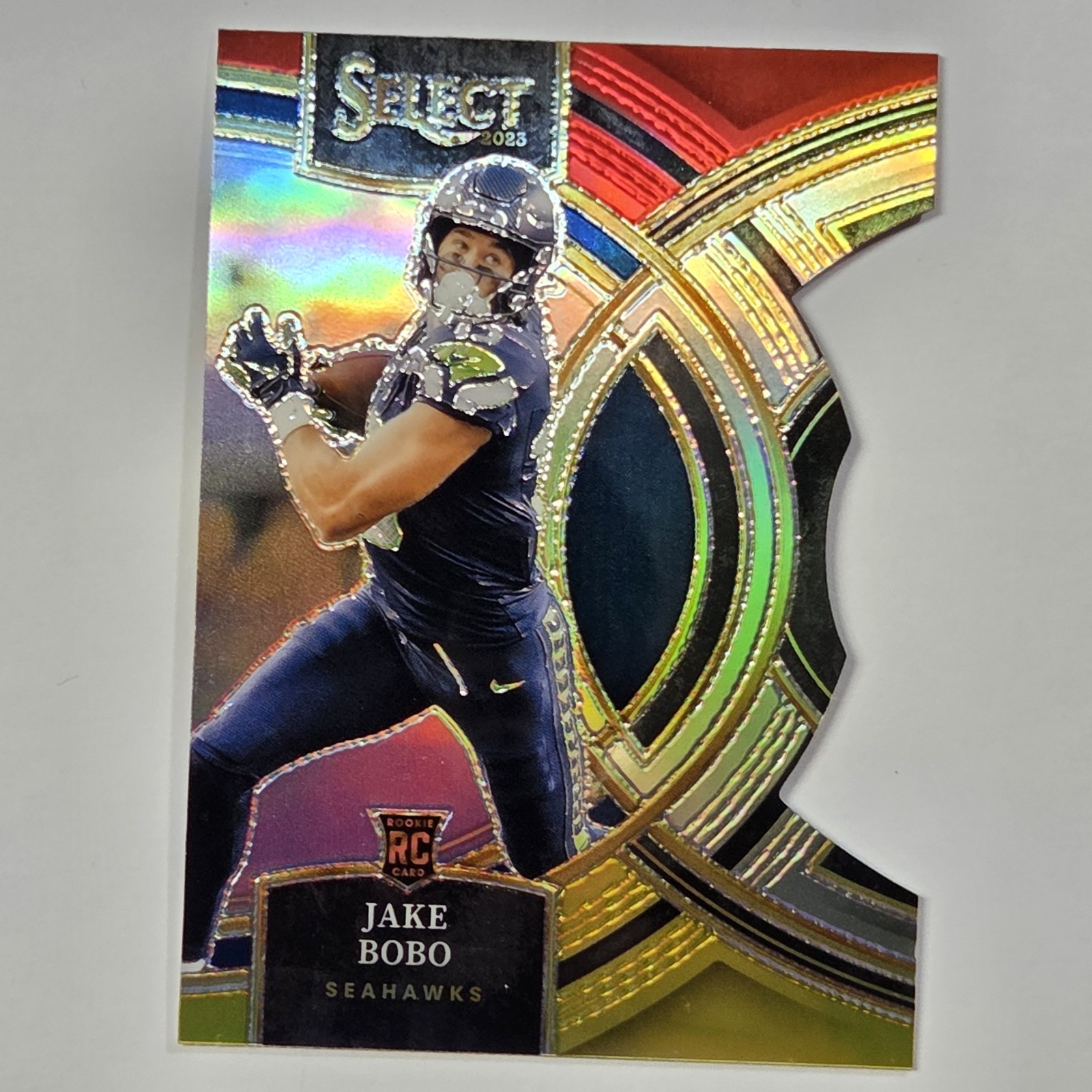 2023 Panini Select - Premier Level Jake Bobo #149 Red & Yellow Prizm Die-Cut...