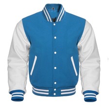 Giacca sportiva Varsity lana vera pelle maniche vestibilità atletica bomber cappotto