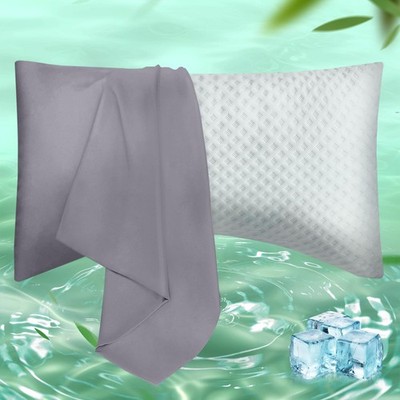 Curved Pillow Case King Size, Side Sleeper Pillow Cases Cover Cooling Rayon Deri