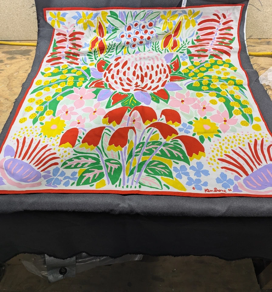 Ken Done Vintage 1986 "Wildflowers" Scarf - Collectors Item 61 cm x 61 cm - image 2 of 4