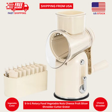 High Quality Kitchen Rotary Cheese Grater, Slicer Vegetable Shredder 5 in 1