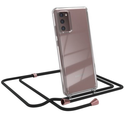 Für Samsung Galaxy Note 20 / 5G Handyhülle Umhängen Kordel Schwarz Clips Rose