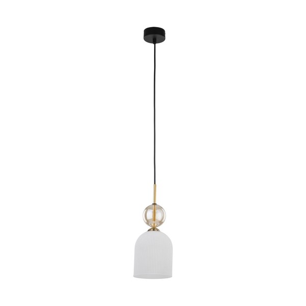 Pendelleuchte Esszimmer Metall Glas Gold Cognac E14 D:13 Cm HäNgelampe Esstisch-image