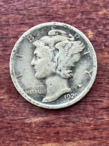 1920 P Mercury Dime 90% Silver  F to Very Fine VF