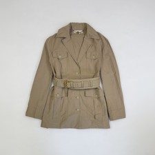 Stella McCartney Dress Runway Shirt Dress Belted Jacket Beige Linen Cotton UK 10