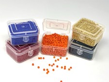 Glass 2-3mm Seed Beads 5 Colors 200 grams 5 Flip Top Plastic Storage Boxes 15