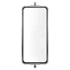 LED Stainless Steel HEATED West Coast Mirror 7" x 16" SEMI TRUCKS