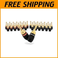 Gold Plated Deadbolt Banana Plugs - 14 Pairs