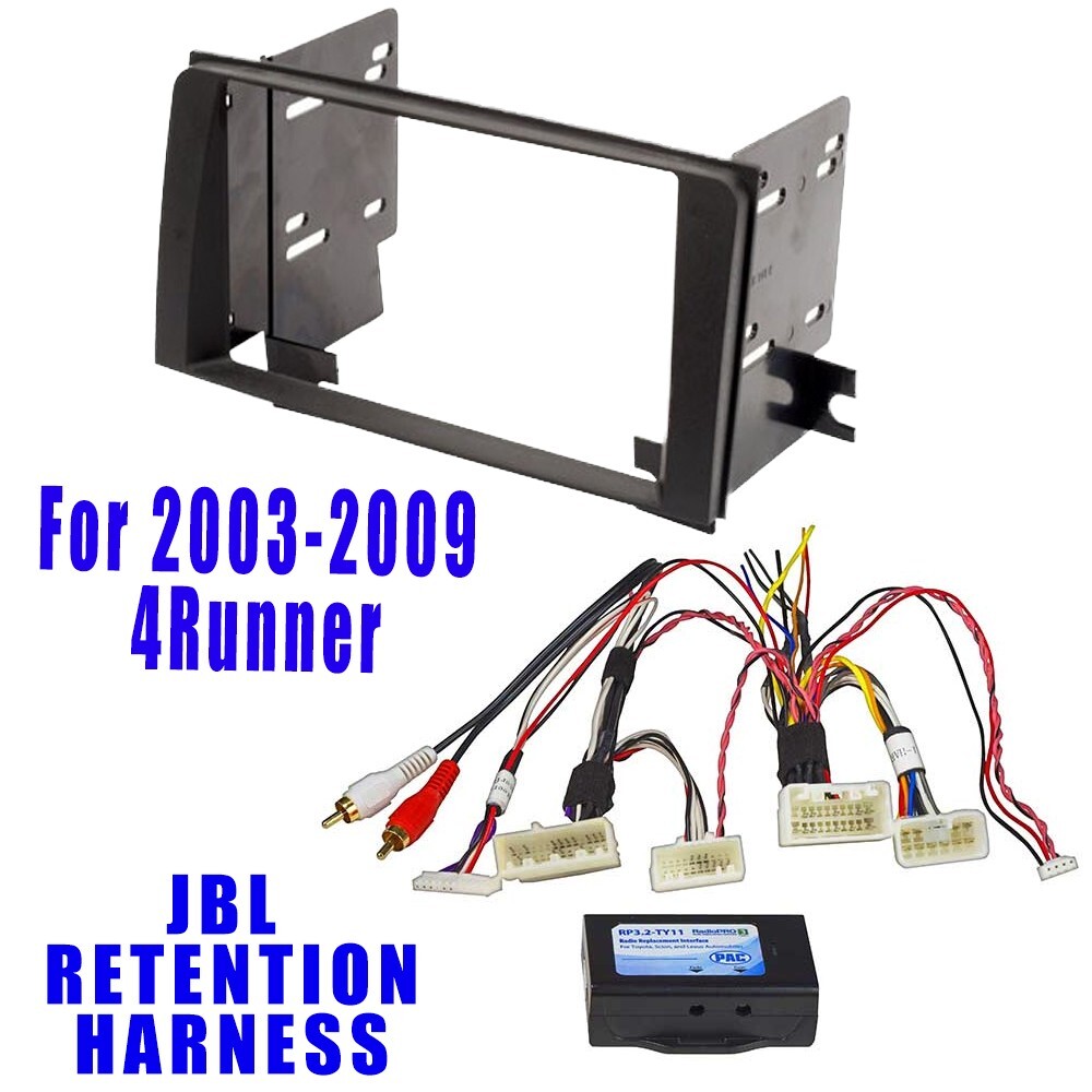 Fydun Double DIN Dash Kit Installation Bezel - For 1999-2004, Black ABS Plastic Trim Panel