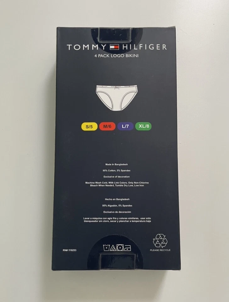 Paquete de 4 calzoncillos Tommy Hilfiger para mujer bragas de encaje de algodón suave bragas S y M Foto 4 de 4