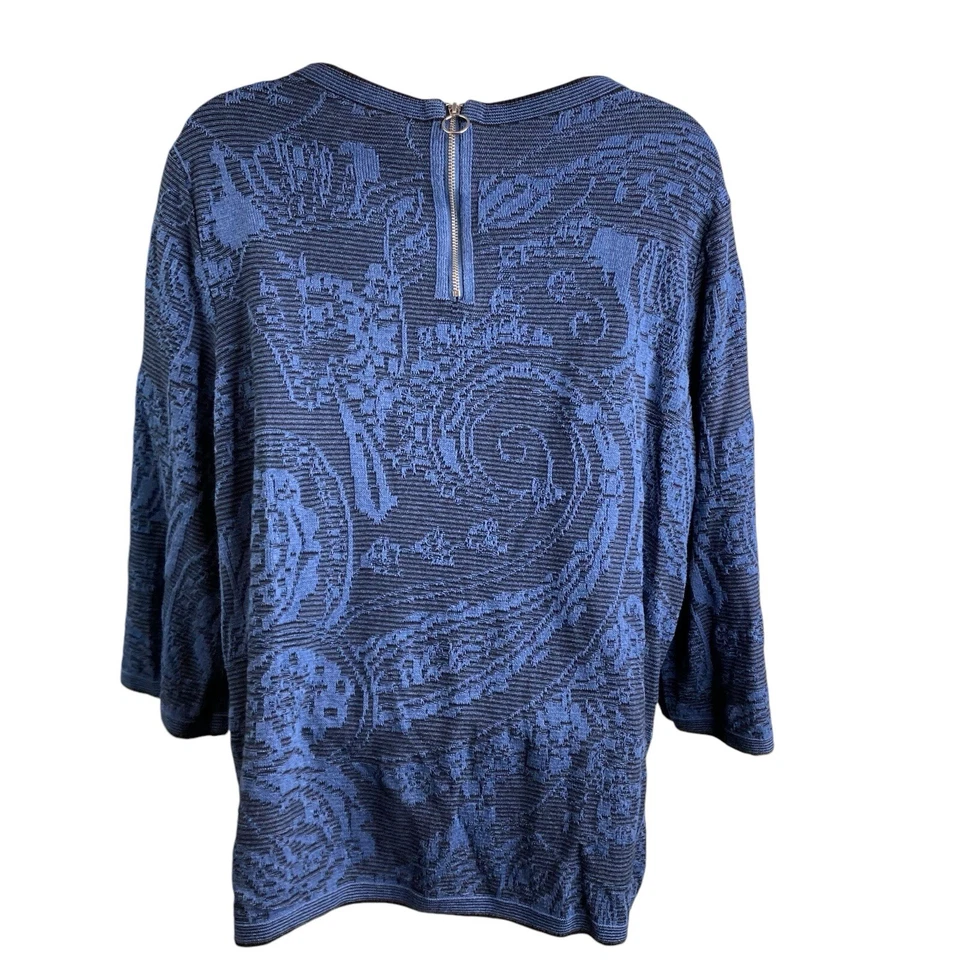 Top fluido informal de jacquard cachemira azul marino Chico's para mujer talla 3 XL Foto 2 de 4