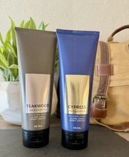 NEW Bath Body Works Men's Body Cream Lotion Retired CYPRESS and TEAKWOOD Lot Set