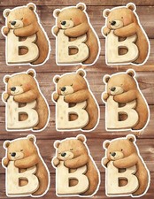 B Bear Die Cut Vinyl Stickers Set Scrapbooking Laptop Waterbottle
