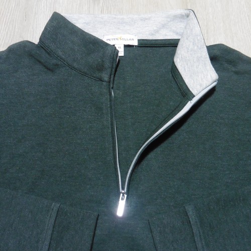 PETER MILLAR Herren XL PULLOVER CROWN COMFORT BALSAM GRÜN 1/4 ZIP GOLF SWEATER