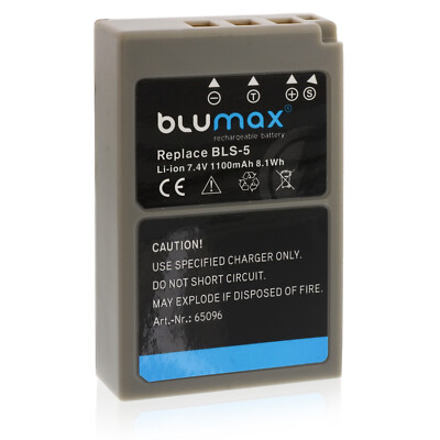 Blumax Akku passend für Olympus BLS-5  BLS-50   OM-D E-M10 Mark III 1100mAh 