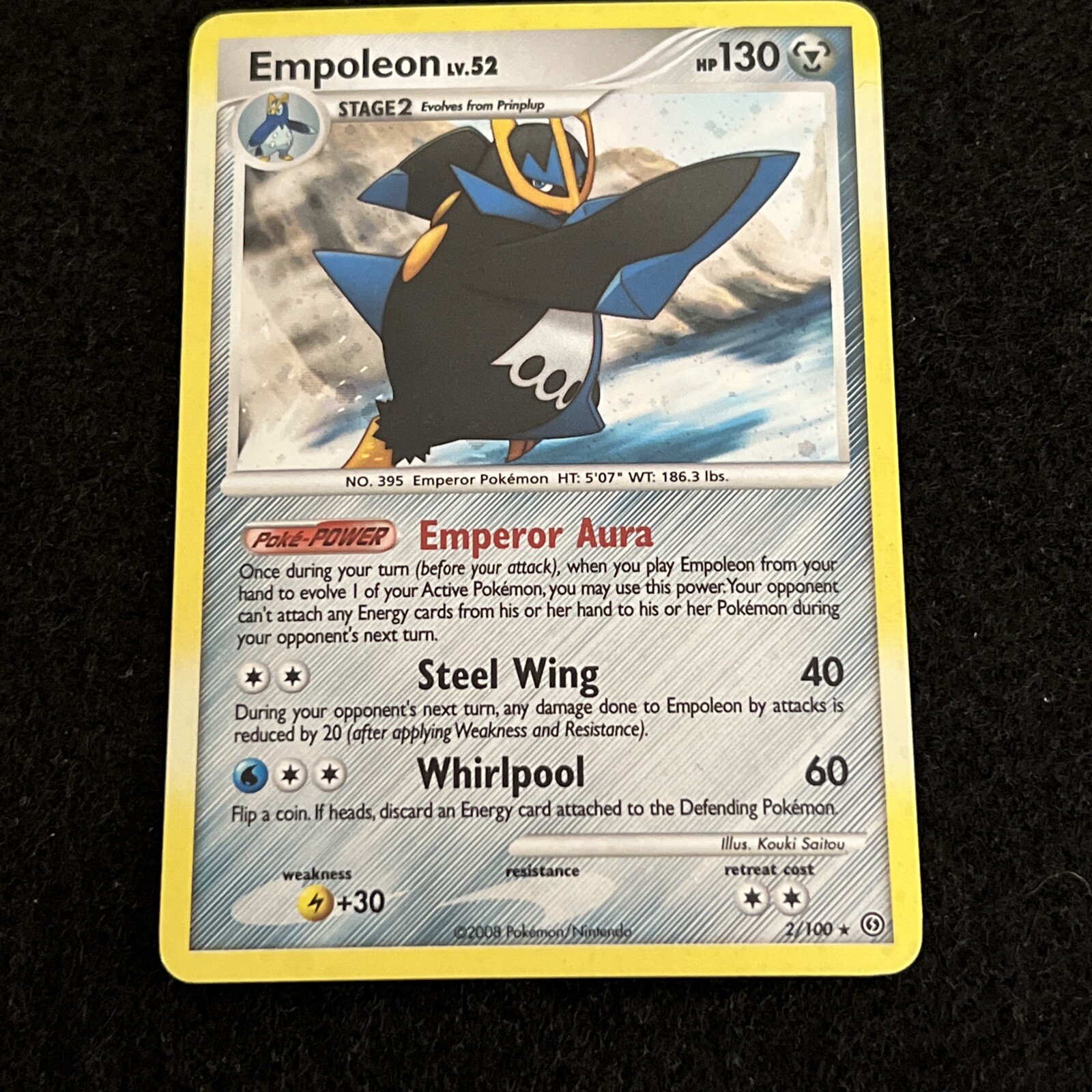Pokemon EMPOLEON 2/100 (Holo Rare) Stormfront - LP/Light Play