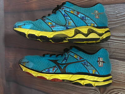 Mizuno Wave Inspire 10th Anniversary Blue Yellow Women's Size W8 Running  Shoes