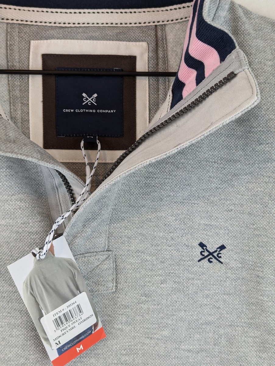 Sweat-shirt Rayé Crew Clothing Padstow, Boutons 1/4, UK 14, Coton - Occasion