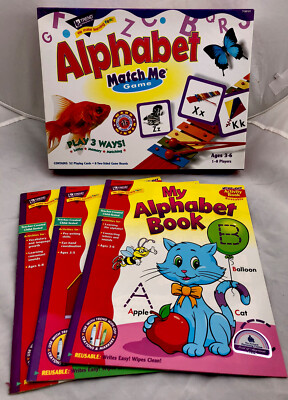 Alphabet Match Me Game Homeschool Educational Matching Memory Skills Bundle NEW