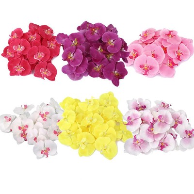 20pcs Artificial Orchid Wrist Corsage Wedding Silk Flower Hair Diy