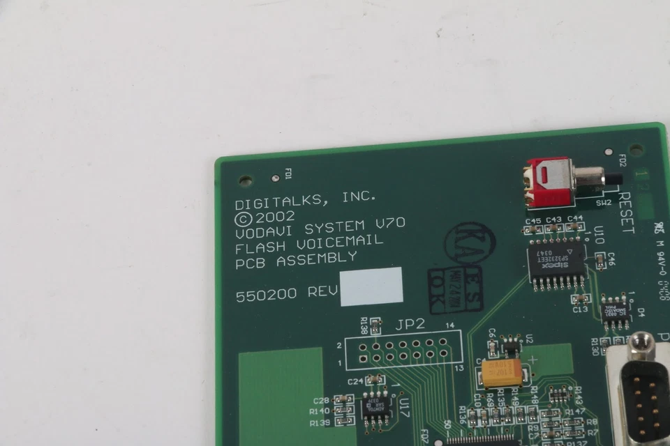 Vodavi AWK LYR 5500204 REV B System V70 FLash Voicemail PCB Assembly - Image 3 of 3