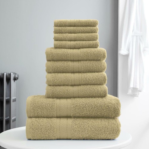 100% EGYPTIAN COTTON TOWEL BALE SET 10 PIECE FACE HAND BATHROOM TORONTO TOWELS - Picture 26 of 29