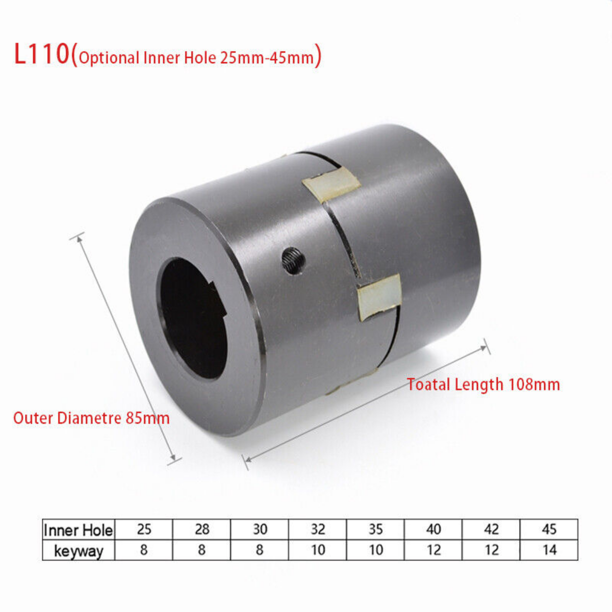 Shaft Coupler Jaw Coupling L070/L075/L095/L100/L110 D3585mm Stepper