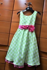 JONA MICHELLE TUTU PARTY DRESS FOR GIRL SIZE 8 SLEEVELESS LIGHT GREEN PINK DECOR