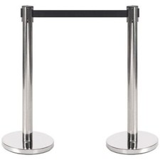 R1901 - Retractable Barrier Posts with Black Belts - Pack of 2