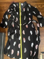 SHEIN Feather Print Black Dress