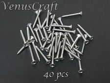  40 pcs Stainless Steel Short Guitar Neck Plate Mounting Bolts Screws